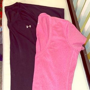 2 Pack Under Armour Heat Gear Fitted V Neck Shirts